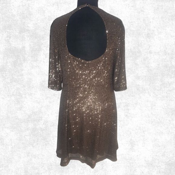 Old Navy Sequin Tunic Dress Top Black Bronze XXL Plus Size Sparkle Party Shirt / - Picture 4 of 6